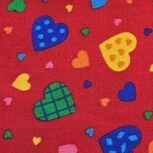 Cranston VIP Print Fabric Hearts‎ Red Cotton Sewing Quilting 1 Yard x 44"